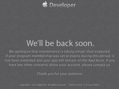 Appledevelopersitedown