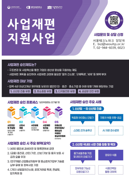 서울테크노파크, 2026 사업재편 지원사업 참여기업 모집…세제·금융 혜택 제공
