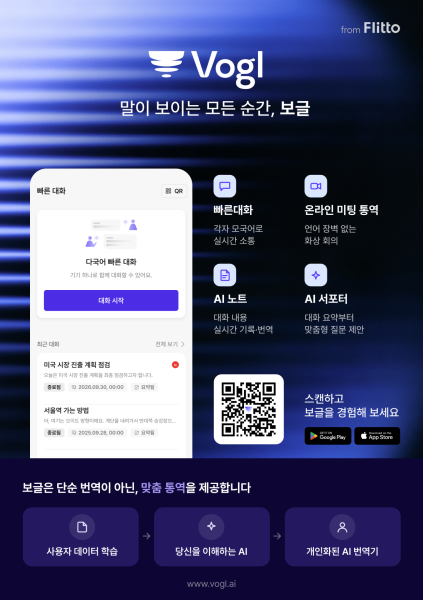 플리토, AI 통번역 통합 브랜드 ‘Vogl’ 공개…“2027 글로벌 비전 완성”